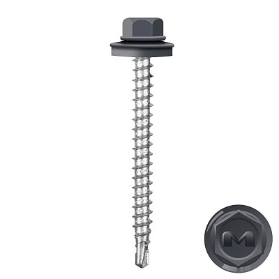 Саморез кровельный DAXMER по дереву RAL7024 Серый Графит 4,8 50мм