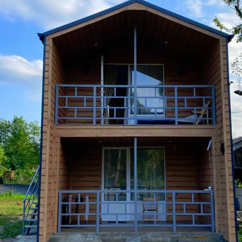 Фото 4 веранда из металлосайдинга Евро-Брус под брус Клен Светлый 3D SteelArt