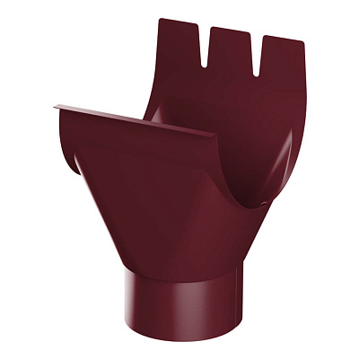 Воронка желоба d125мм водостока выпускная на трубу d100мм RAL 3005 Красное Вино металлическая