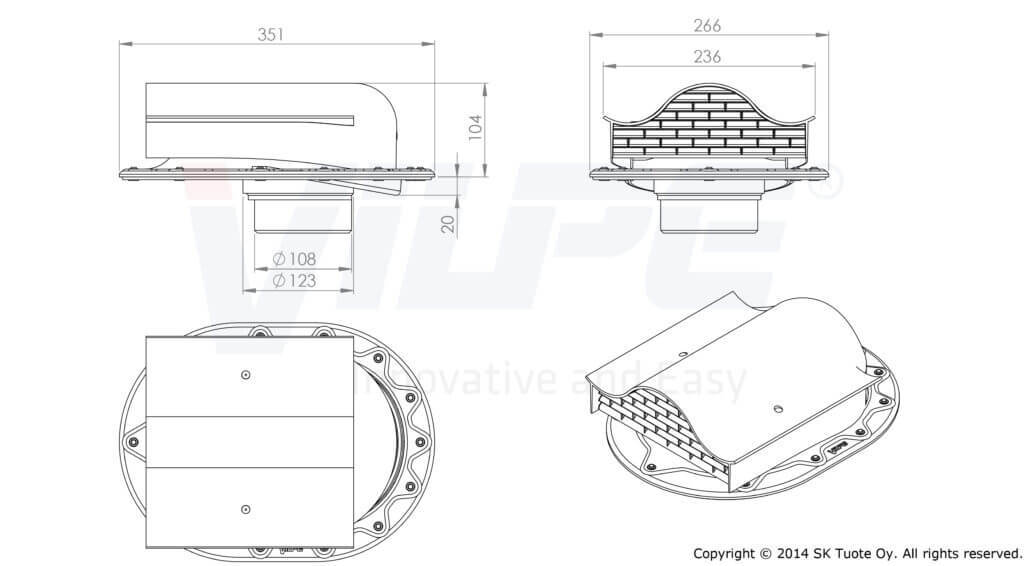 732532 Кровельный вентиль CLASSIC -KTV (черный) чертеж