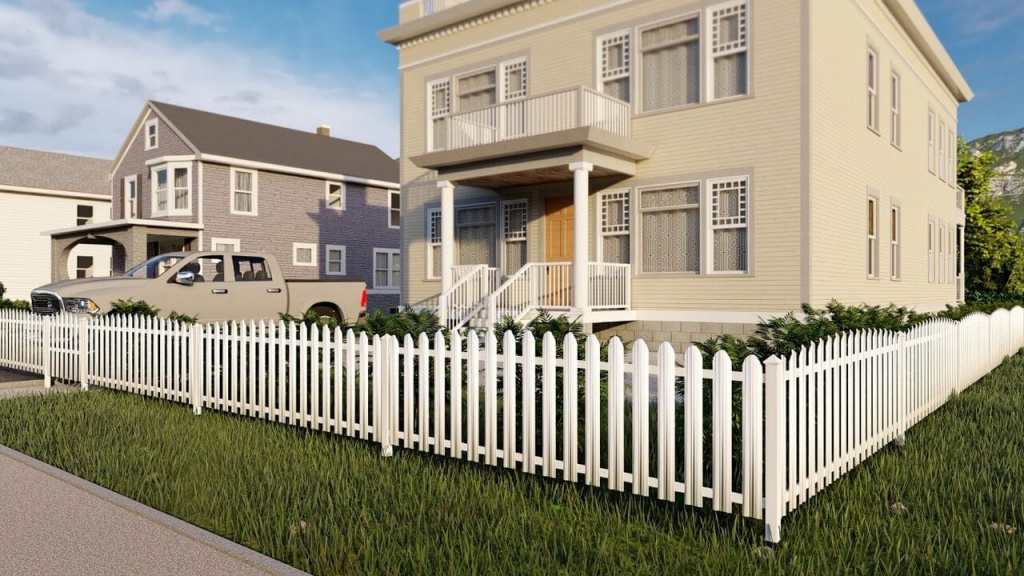 Забор из М-образного штакетника