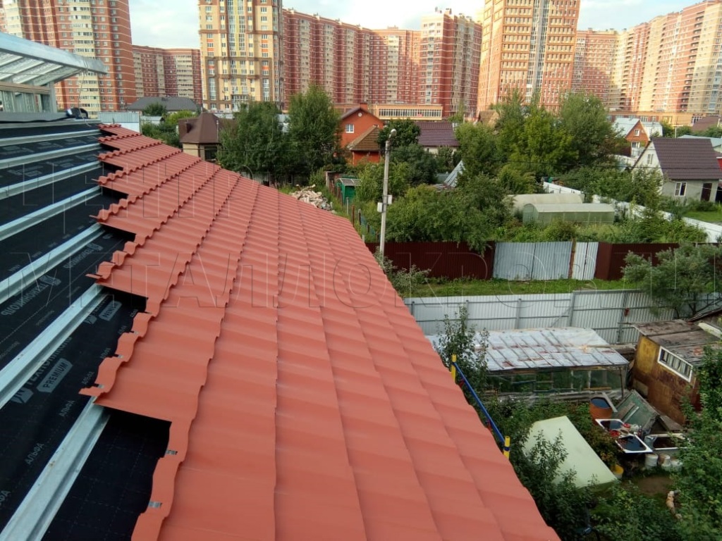 Металлочерепица Геркулес 8004 терракотовый Стальной Бархат от Центра Металокровли в Жезказгане