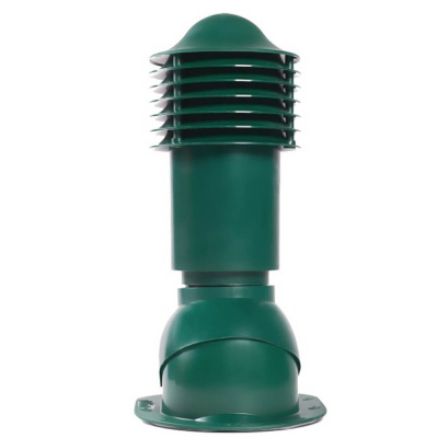 Труба вентиляционная VIOTTO d110мм h550мм для мягкой кровли RAL6005 зеленый мох утепленная вид спереди