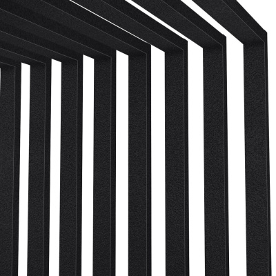 Декоративная рейка металлическая RAL9005 МАТТЕ Черный на стенах и потолке в сборе